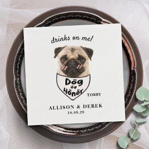 Guardanapo De Papel Bebidas no meu Cachorro de Honor Pug Dog Foto Casa