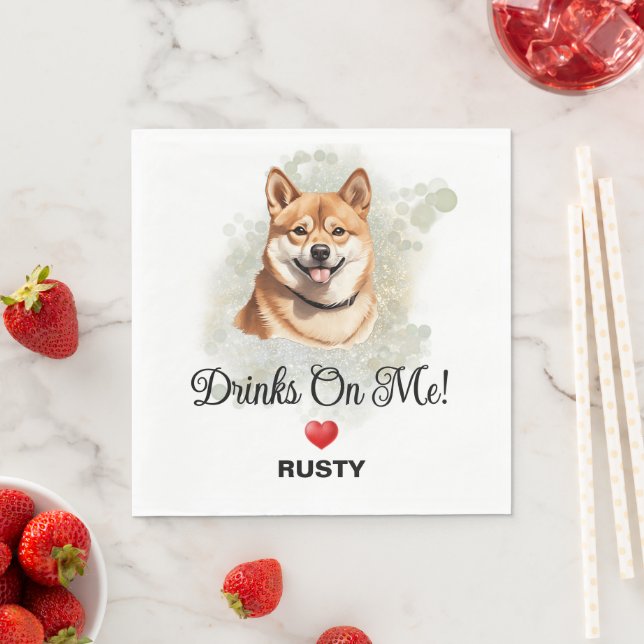 Guardanapo De Papel Bebidas por Mim Casamento Shiba Inu (Insitu)