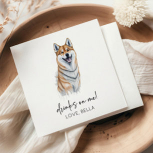 Guardanapo De Papel Bebidas Por Minha Conta! Cão Shiba Inu Pet Casamen
