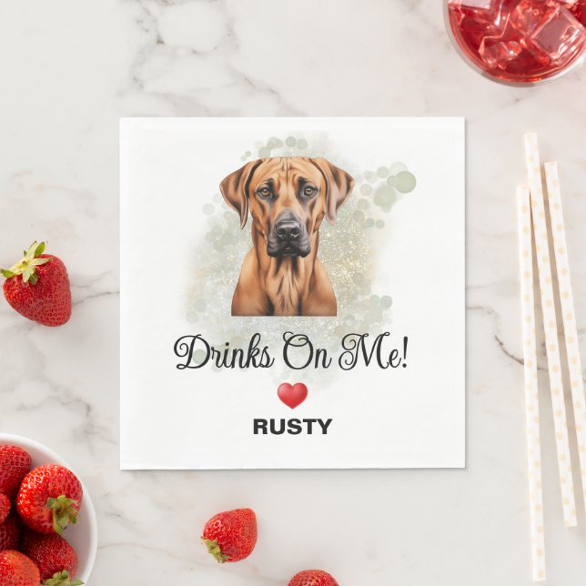 Guardanapo De Papel Bebidas por minha conta Casamento Rhodesian Ridgeb (Insitu)