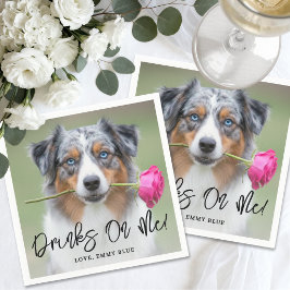 Guardanapo De Papel Bebidas Por Minha Conta Foto Cachorro Pet Casament