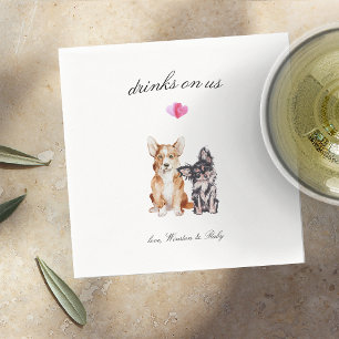 Guardanapo De Papel Bebidas Por Nossa Conta   Casamento de Cachorro de