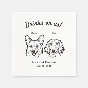 Guardanapo De Papel Bebidas Simpáticas Por Nossa Conta Corgi Dachshund