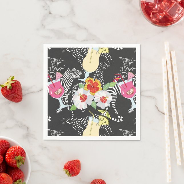Guardanapo De Papel Bebidas Tropicais Com Animais (Insitu)