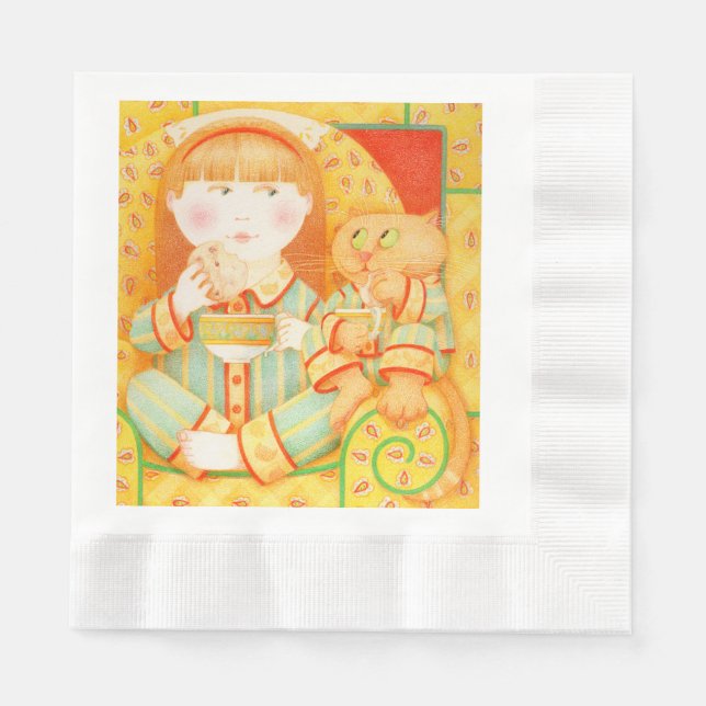 Guardanapo De Papel BEDTIME SNACK Papel de Almofada Cozinhado Napkins (Frente)