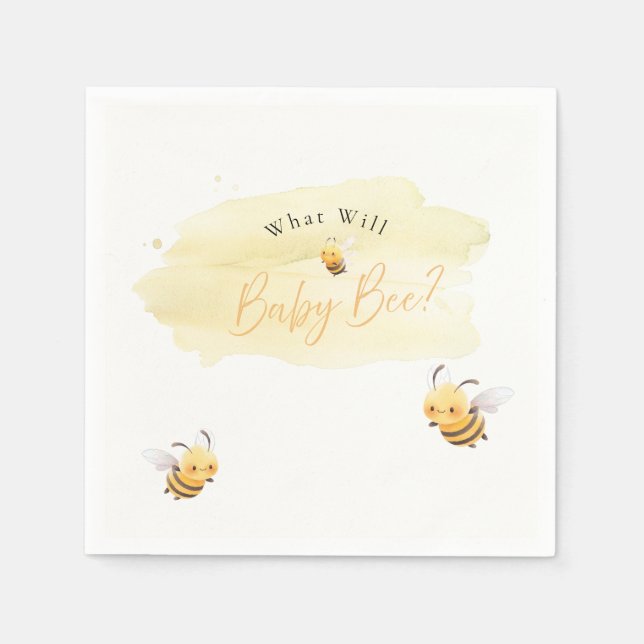 Guardanapo De Papel Bee Gender Reveal Napkins What Will Baby Bee (Frente)