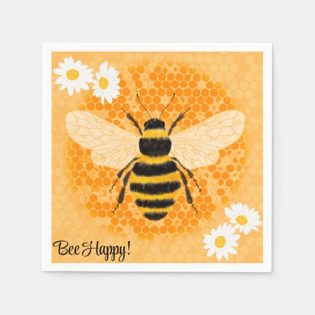 Guardanapo De Papel Bee Happy Napkins (Frente)