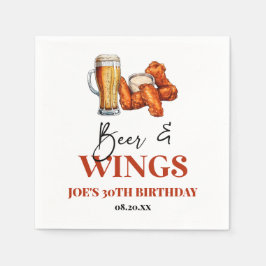 Guardanapo De Papel Beer and Wings Birthday Party