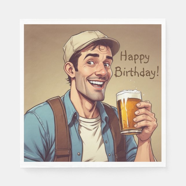 Guardanapo De Papel Beer Drinker (Frente)