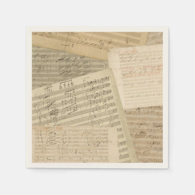 Guardanapo De Papel Beethoven Music Manuscript Medley (Frente)