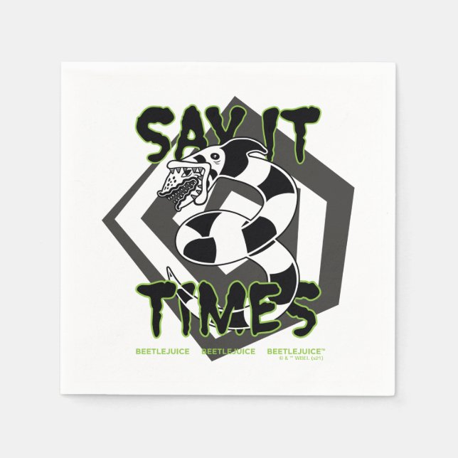 Guardanapo De Papel Beetlejuice | Say It 3 Times (Frente)