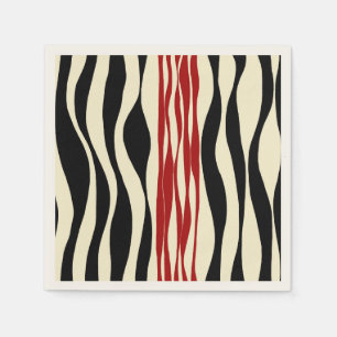 Guardanapo De Papel Bei e Fluxo - Vermelho e Creme