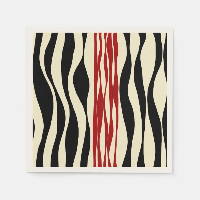 Guardanapo De Papel Bei e Fluxo - Vermelho e Creme (Frente)