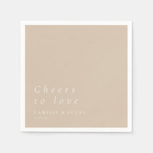Guardanapo De Papel Beige Alegra Amar Casamento Personalizado