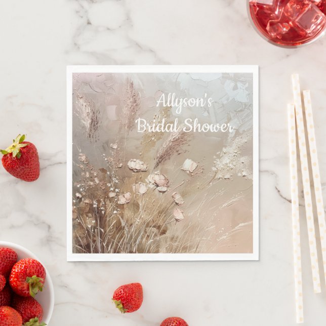 Guardanapo De Papel Beige Blush Boho Floral (Insitu)