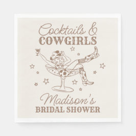 Guardanapo De Papel Beige Cocktails e Chá de panela Rodeo das CowGirl