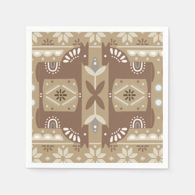 Guardanapo De Papel Beige - Estética Natal Nórdico (Frente)