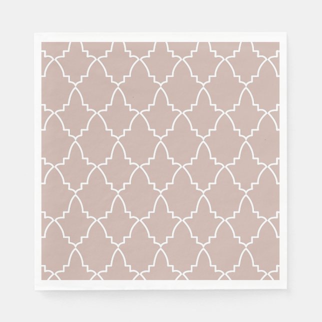 Guardanapo De Papel Beige Marroquino Lattice Pattern (Frente)