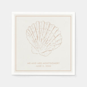 Guardanapo De Papel Beige Seashell Beach Wedkins