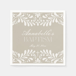 Guardanapo De Papel Beige Talavera Azulejo Espanhol Fiesta Baptism