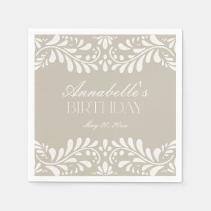 Guardanapo De Papel Beige Talavera Azulejo Espanhol Fiesta Birthday