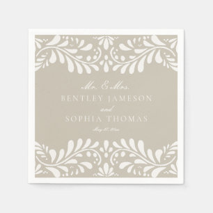 Guardanapo De Papel Beige Talavera Azulejo Estilo Espanhol Fiesta Casa