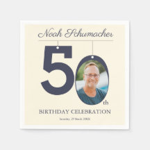 Beige Vintage 50º Aniversário Foto Personalizada N