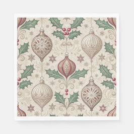 Guardanapo De Papel Beige Vintage Bauble Christmas Holiday
