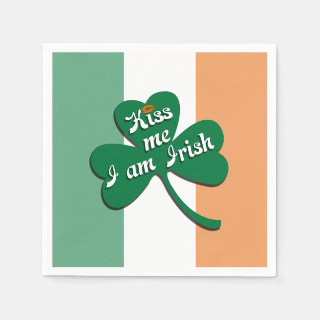 Guardanapo De Papel Beija-me Eu sou Irlandês (Frente)