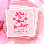 Guardanapo De Papel Beije a Miss Adeus Bachelorette<br><div class="desc">Elevem a sua festa de Beijo da Senhorita Adeus com estes guardanapos de solteira personalizados! Perfeito para um Beijo a Miss Adeus Bachelorette, eles se adequam a temas como Festa de solteira Namorados, Festa de solteira Vermelha e Rosa, Bebado na Bachelorette do Amor, ou uma glamourosa Festa de solteira de...</div>