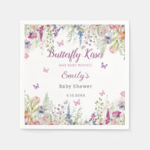 Beijos borboletas e bebês desejam Chá de fraldas