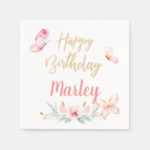 Guardanapo De Papel Beijos-Borboletas e Desejos de Aniversário, Qualq