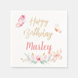 Guardanapo De Papel Beijos-Borboletas e Desejos de Aniversário, Qualqu