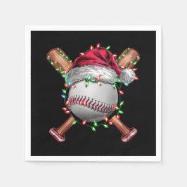 Guardanapo De Papel Beisebol de Natal Papai Noel Esportes Natal Feriad