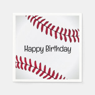 Guardanapo De Papel Beisebol White Birthday