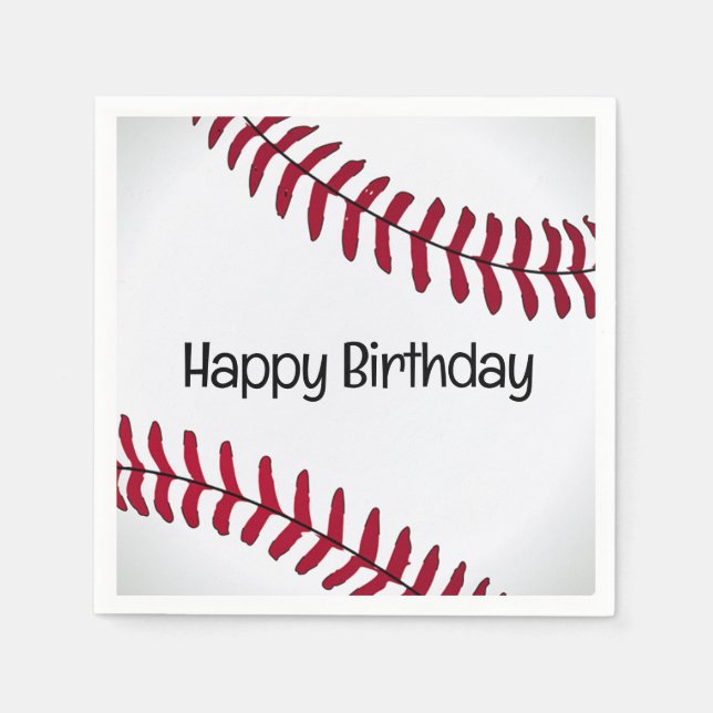 Guardanapo De Papel Beisebol White Birthday (Frente)