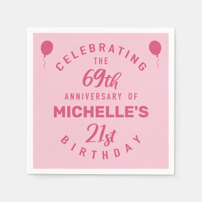 Guardanapo De Papel Bela 90 de Aniversário Personalizada (Frente)