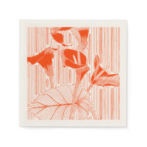 Bela arte floral em linha com plantas laranja