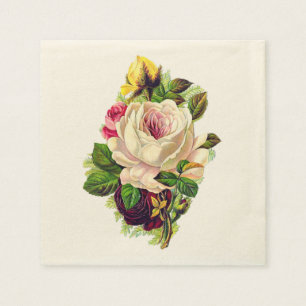 Guardanapo De Papel Bela Arte Floral Feminina Vintage