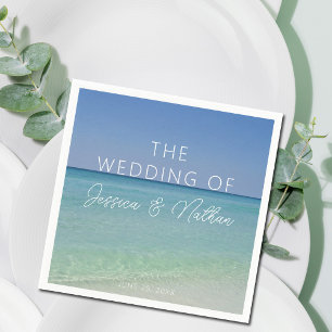 Guardanapo De Papel Bela Fotografia de Praia Casamento Personalizado