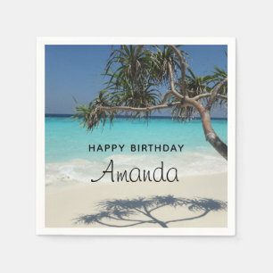 Guardanapo De Papel Bela Paraíso Tropical Beach Ocean Paradise Aniver