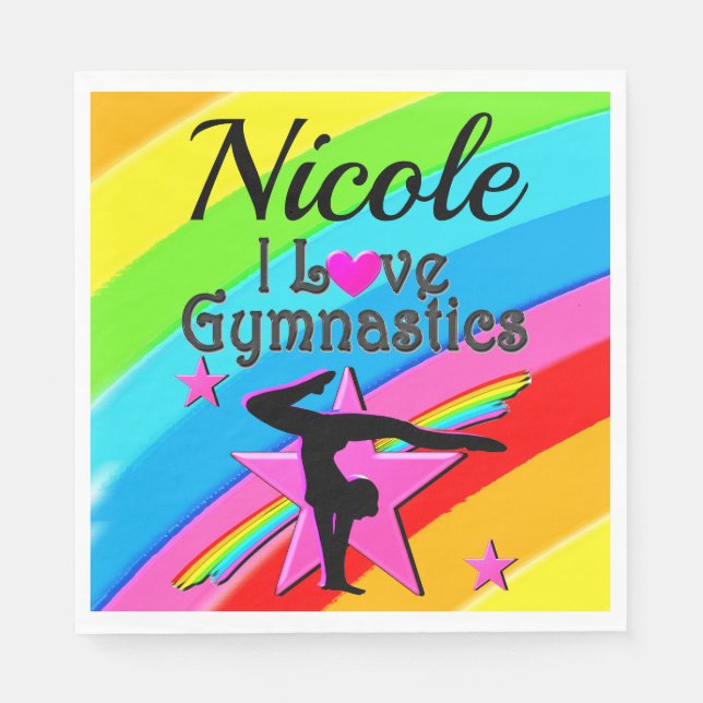 GUARDANAPO DE PAPEL BELA PERSONALIZAÇÃO EU AMO DESIGN GINÁSTICA (Frente)