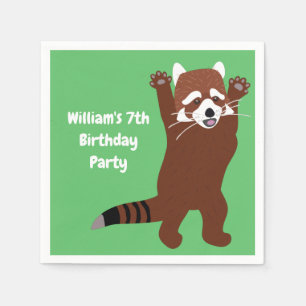 Guardanapo De Papel Bela Rua Vermelha Panda Personalizada Aniversário