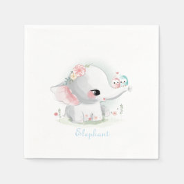 Guardanapo De Papel Belas-brancas, Elefante, Bebê, Aquarela