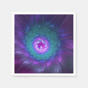 Guardanapo De Papel Beleza Floral Abstrata Arte Fractal Colorida Flor