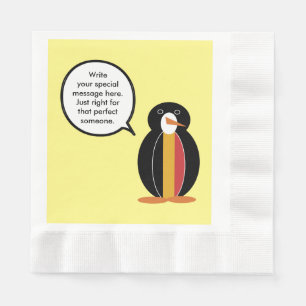 Guardanapo De Papel Bélgica Falando Sra. Pinguim Personalizado