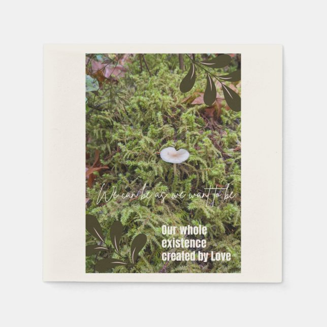 Guardanapo De Papel Belknap Mushroom com citação (Frente)