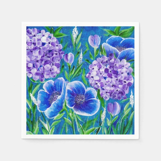 Guardanapo De Papel Bellisima Hydrangea Floral Napkins (Frente)