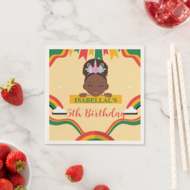 Guardanapo De Papel Belo aniversário de meninas africanas afro-america