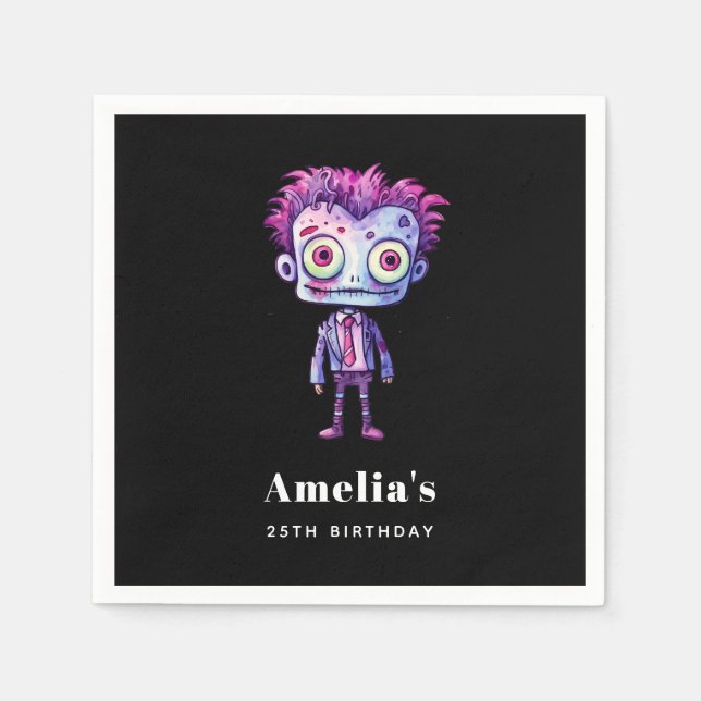 Guardanapo De Papel Belo aniversário do monstro do Frankenstein (Frente)